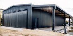 30x50x12 Garage lean-to Black